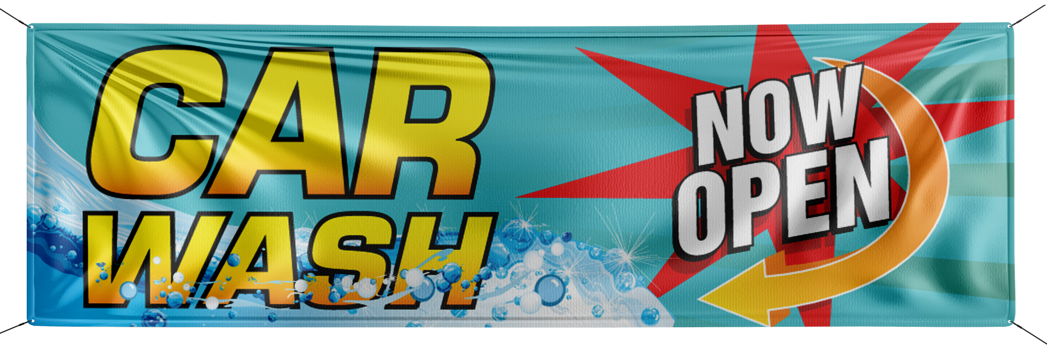 Horizontal Banner, 10'w x 3'h- "Car Wash"