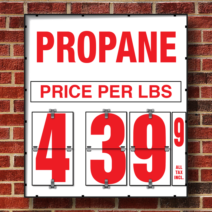 Propane PER/LBS 10" Flip Numbers- Single-Product, Wall or Pole Mount