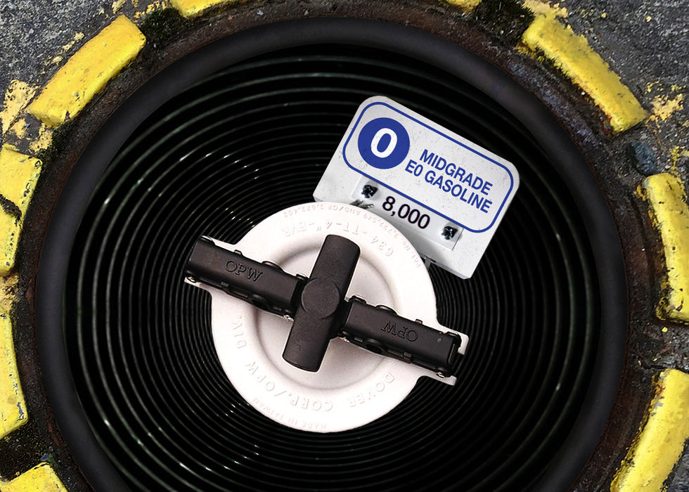 Aluminum FPI Tags- "Midgrade E0 Gasoline"