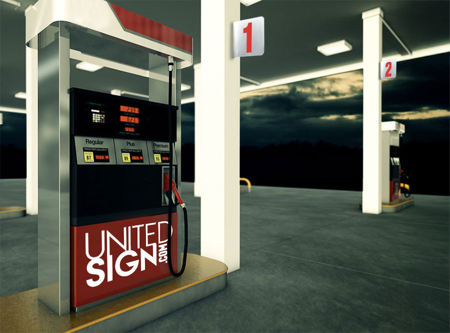 Pump Number Flag Mount Signs