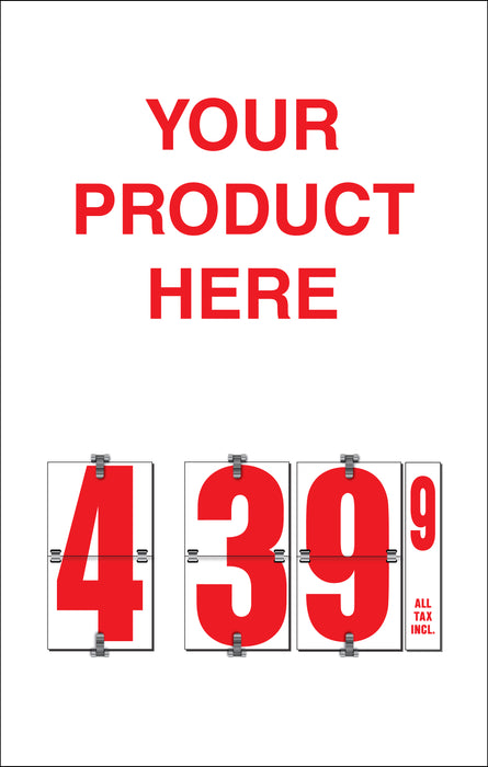 "Your Product Here" Single Price Flip-Sign Insert - 28"w x 44"h
