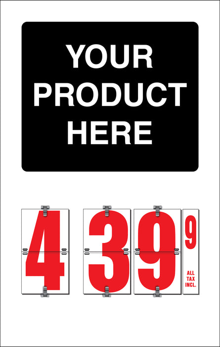 Insert- "Your Product Here" Single Price Flip-Sign