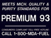 Decal- "Meets Michigan...Premium 93" Black on White