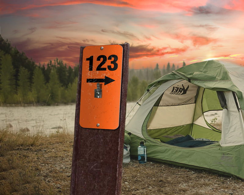 tent marker Aluminum Site Marker with stainless steel clip- 3.5"w x 8"h