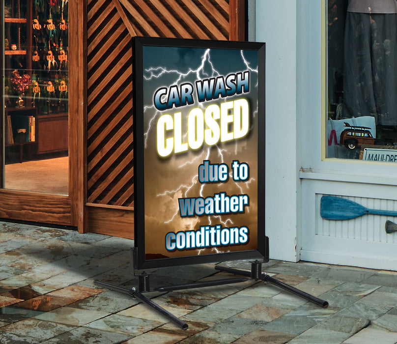 Car Wash Closed due to weather- 28" x 44" .020 Styrene Insert