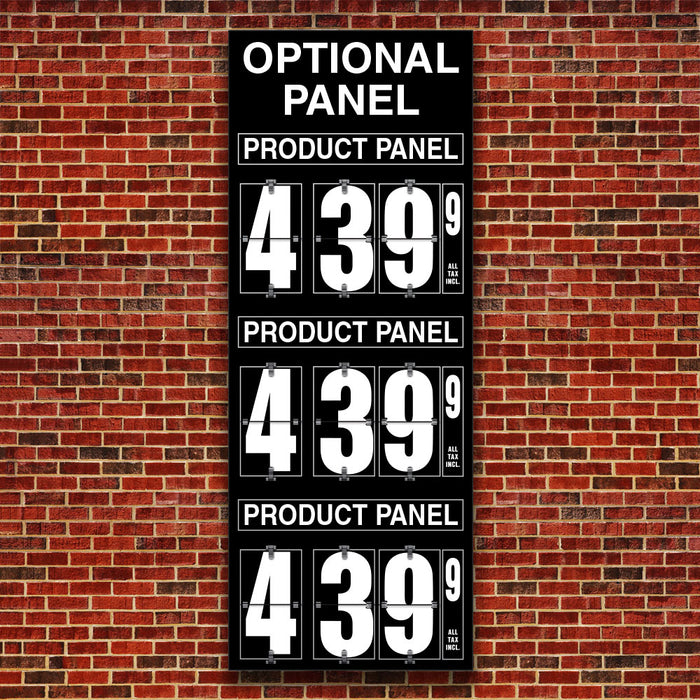 10" Flip Numbers, Three-Product, Pole or Wall Mount w/ Optional Panel