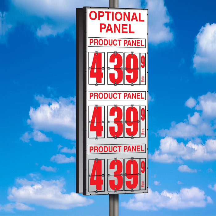 10" Flip Numbers- Three-Product, Double-Sided Pole Mount w/ Optional Panel