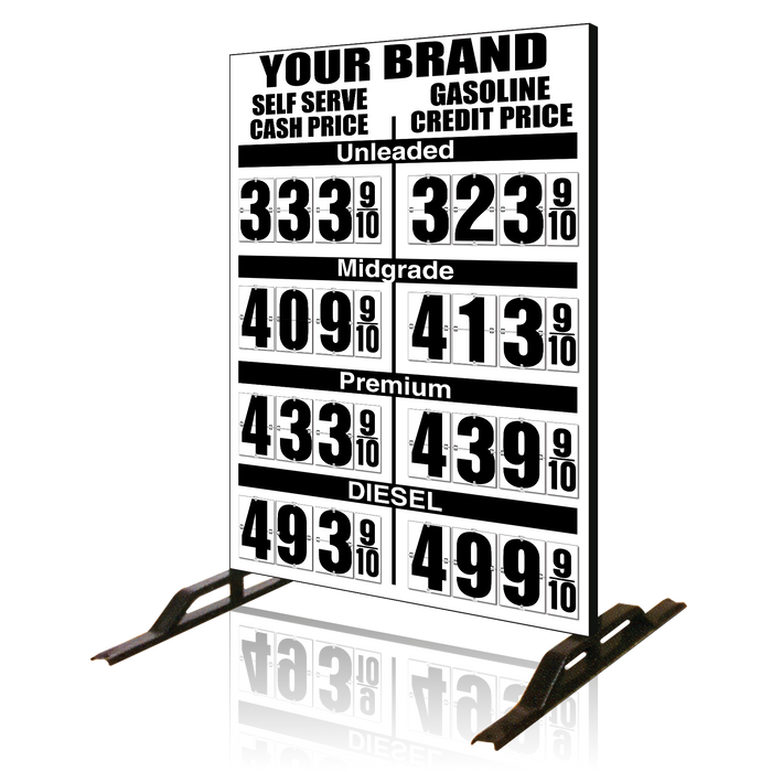 Dual Cash/Credit Gas Price Flip Sign Four-Product