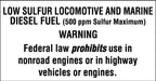 Low Sulfur Locomotive and Marine Diesel Fuel- 5.25"w x 2.75"h Decal