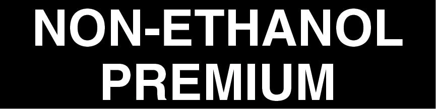 Non-Ethanol Premium Pump Decal_White on Black