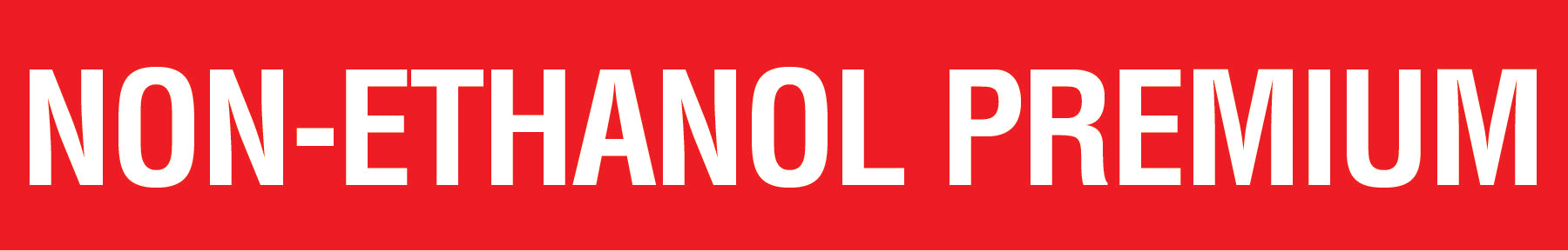 Non-Ethanol Premium Pump Decal_White on Red