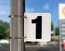 Pump Number Sign- Black on White, "1"