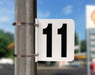 Pump Number Sign- Black on White, "11"