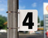 Pump Number Sign- Black on White, "4"