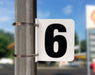 Pump Number Sign- Black on White, "6"