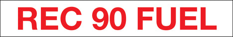 "Rec 90 Fuel" Pump Decal_Red on White
