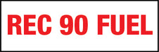 "Rec 90 Fuel" Pump Decal_Red on White