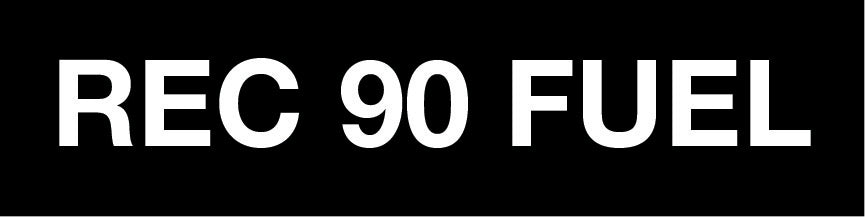 "Rec 90 Fuel" Pump Decal_White on Black