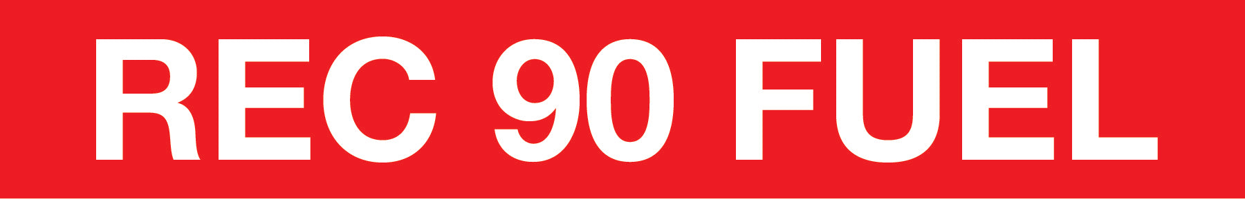 "Rec 90 Fuel" Pump Decal_White on Red