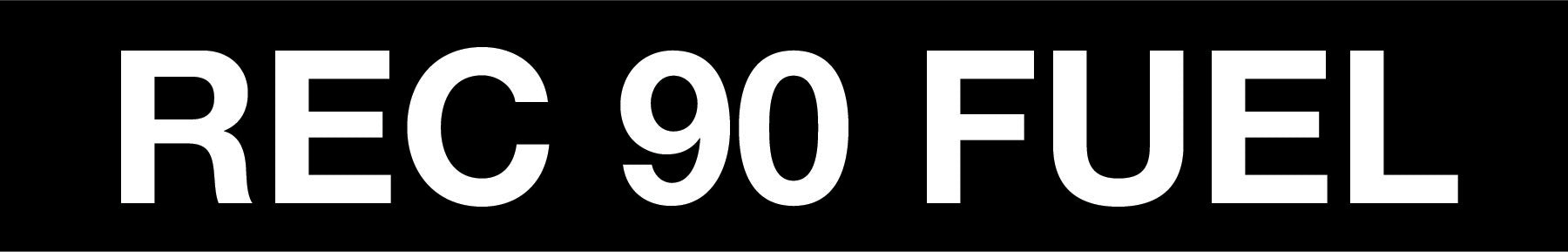 "Rec 90 Fuel" Pump Decal_White on Black