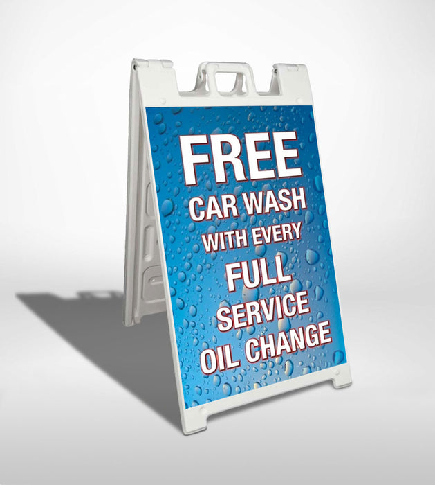 Aluminum Two Sided Panel "Free Car Wash" for Flexible Curb Sign