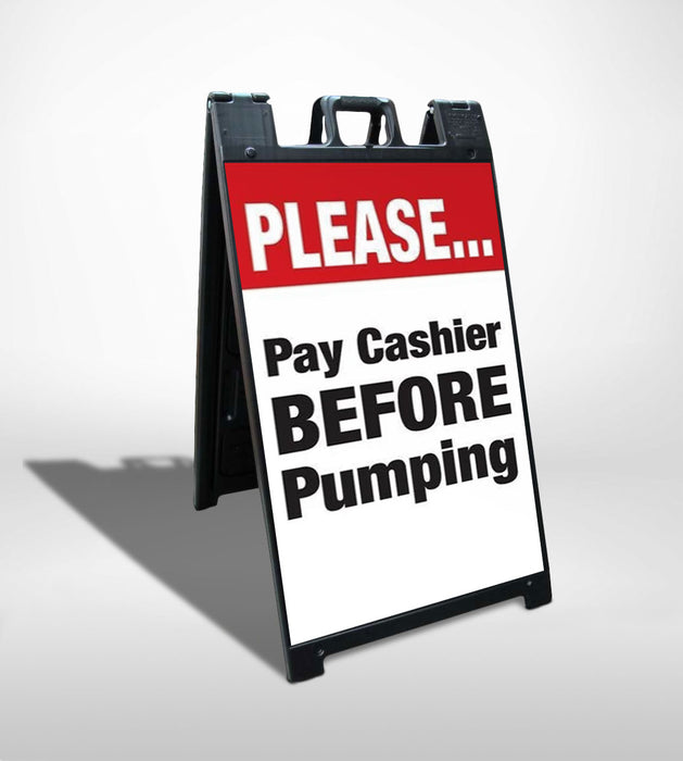 Pay Cashier Before Pumping- 24"w x 36"h 4mm Coroplast Insert