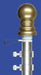 9' Two Piece Aluminum Flagpole with Gold Ball