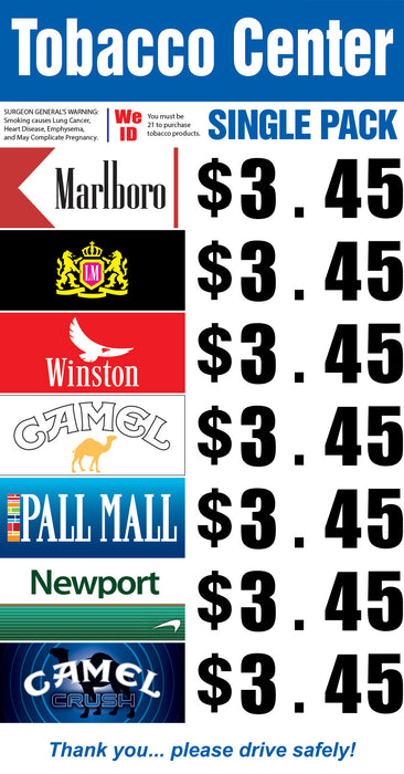 cigarette prices by brand tennessee Tobacco Center Sign cigarette prices by brand tennessee Tobacco Center Sign
