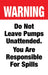 Warning Do Not Leave Pumps- 28"w x 44"h 4mm Coroplast Insert