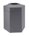 45-gallon hex garbage can- Gray
