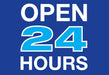 Die Cut Decal- "Open 24 Hours"