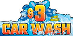 Die-Cut Sign "$3 Car wash"