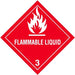4" Square Decal- "Flammable Liquid"