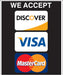 We Accept Discover Visa MasterCard- Double Message Pump Topper Insert