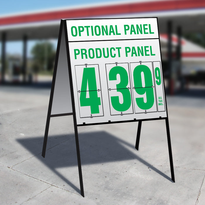 16" Flip Numbers- 1 Product, Double Sided A-Frame w/Optional Panel