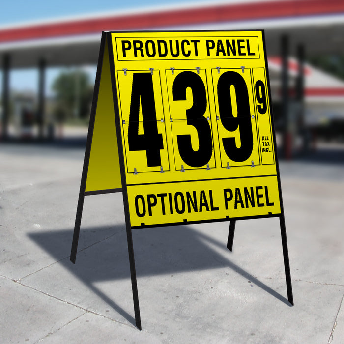 20" Flip Numbers- 1 Product, Double Sided A-Frame w/Optional Bottom Panel