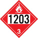 Aluminum Truck Placard- "1203" Gasoline