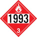 Aluminum Truck Placard- "1993" Combustible Liquid