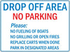 Drop Off Area No - 24"w x 18"h Aluminum Sign