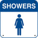 Aluminum Sign- "Showers" Women Symbol