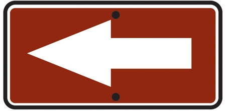 Reversible Right/Left Arrow- 12"w x 6"h Reflective Sign