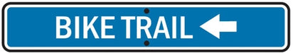 Reflective Sign "Bike Trail" with Left Arrow