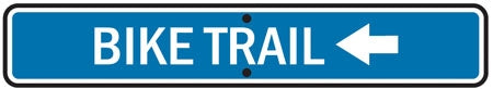 Reflective Sign "Bike Trail" with Left Arrow