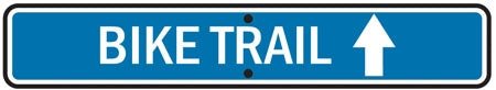 Reflective Sign "Bike Trail" Straight Ahead