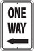 Reflective Aluminum Sign "One Way" Left Arrow