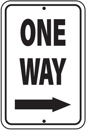 Reflective Aluminum Sign "One Way" Right Arrow