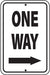 Reflective Aluminum Sign "One Way" Right Arrow