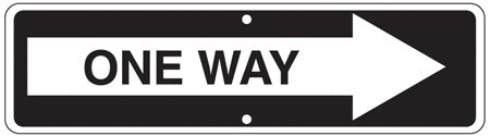.080 Reflective Aluminum "One Way" Sign with Right Arrow