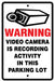 Reflective Aluminum Sign "Warning Video Camera"