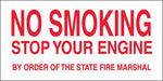 No Smoking Stop Engine- 18"w x 9"h Decal